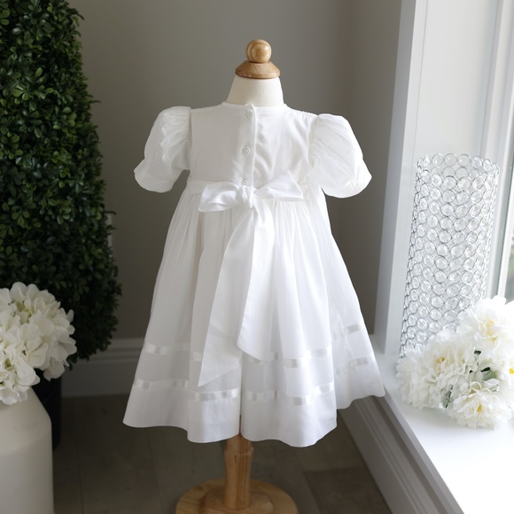 Strasburg Dress Smocked White Size 24 Month Special Occasion Flower Girl NWT - Picture 5 of 6
